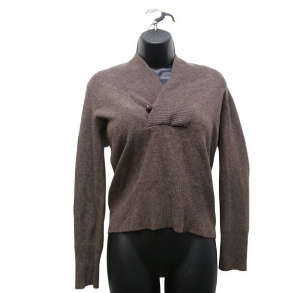 J.Crew Vintage Wool Blend Ribbed Hem Cross Front Pullover Sweater - Picture 1 of 6